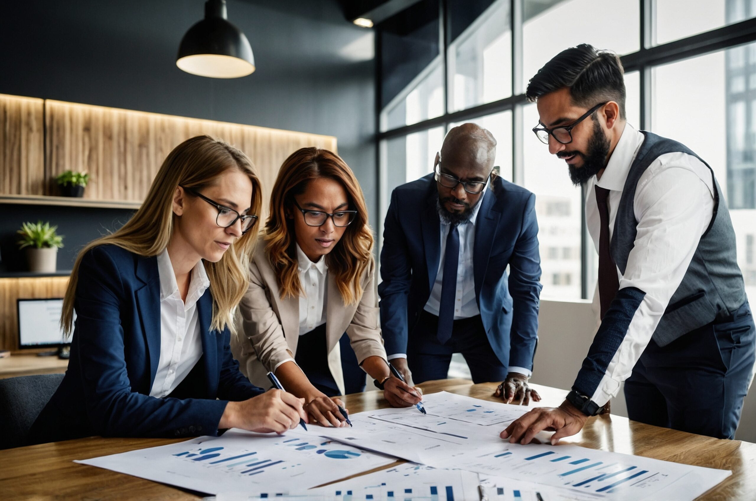 group-people-meeting-one-them-is-looking-blue-white-paper-with-word-financial-it